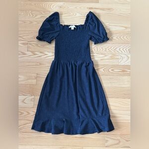 Michael Kors Navy Blue Puff Sleeve Dress